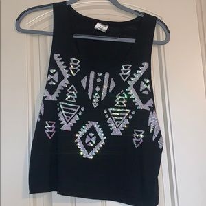 Black tank top - Aztec pattern from PINK